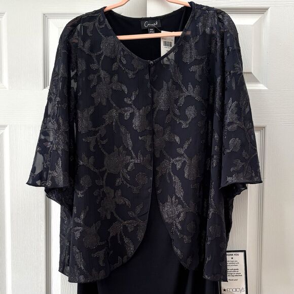 NEW Connected Apparel Dress 18W Navy Sleeveless Pullover with 27" Shawl NWT - Picture 5 of 14